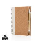 Cork spiral notebook with pen