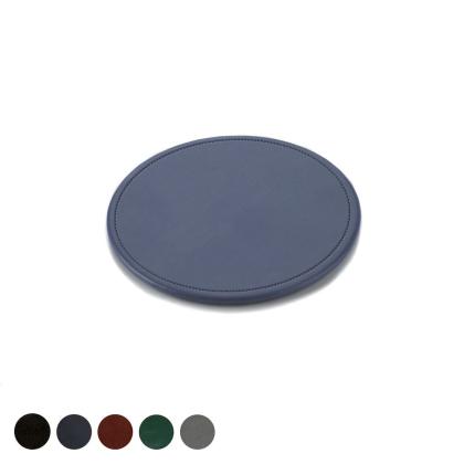 Universal Leather Round Stitched Coaster, made in the UK in a choice of 5 colours.