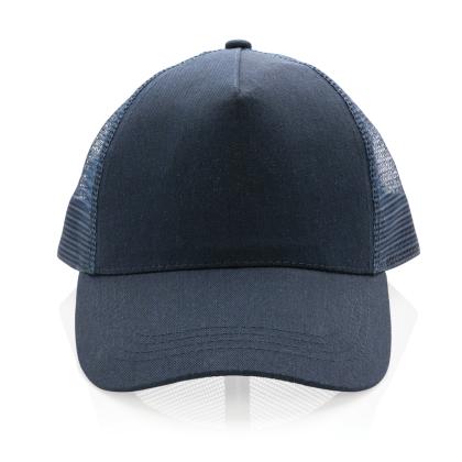 Impact AWARE&trade; Brushed rcotton 5 panel trucker cap 190gr