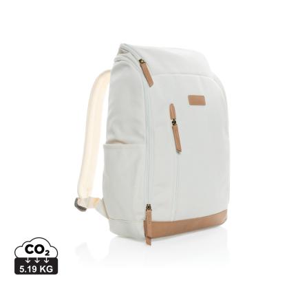 Impact AWARE&trade; 16 oz. recycled canvas 15" laptop backpack