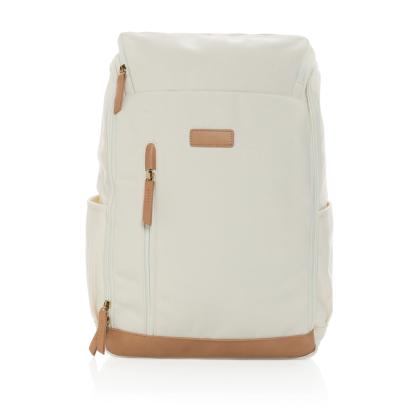 Impact AWARE&trade; 16 oz. recycled canvas 15" laptop backpack