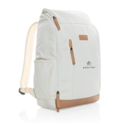 Impact AWARE&trade; 16 oz. recycled canvas 15" laptop backpack
