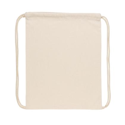Impact AWARE™ recycled cotton drawstring backpack 145g