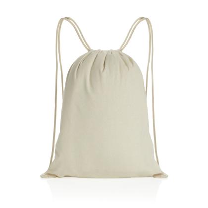 Impact AWARE™ recycled cotton drawstring backpack 145g