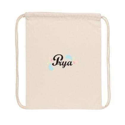 Impact AWARE™ recycled cotton drawstring backpack 145g