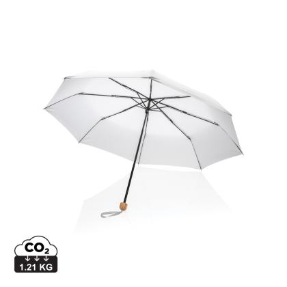 20.5" Impact AWARE™ RPET 190T Pongee bamboo mini umbrella