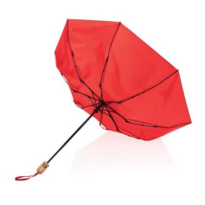 21" Impact AWARE&trade; RPET 190T bamboo auto open/close umbrella