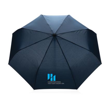 21" Impact AWARE™ RPET 190T bamboo auto open/close umbrella