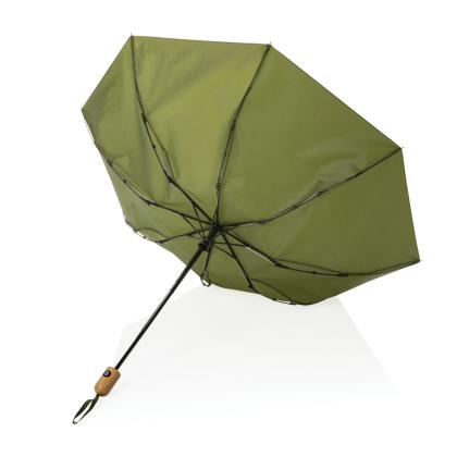 21" Impact AWARE™ RPET 190T bamboo auto open/close umbrella