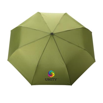 21" Impact AWARE™ RPET 190T bamboo auto open/close umbrella