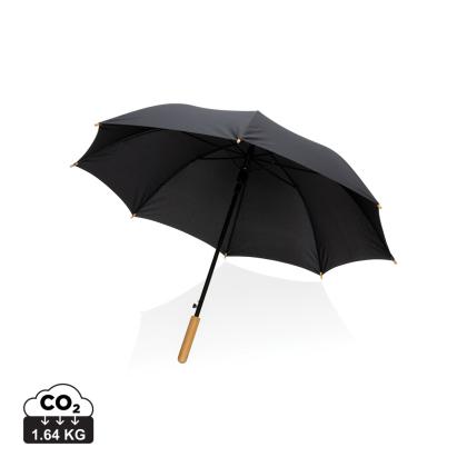 23" Impact AWARE&trade; RPET 190T auto open bamboo umbrella