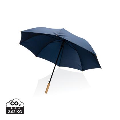 27" Impact AWARE™ RPET 190T auto open bamboo umbrella