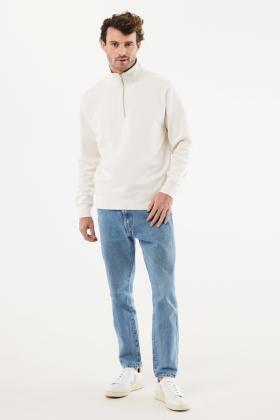 IQONIQ Elgon recycled cotton quarter zip sweater