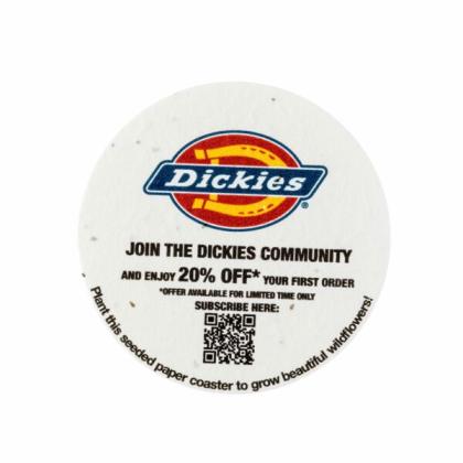 93mm Dia Seed Paper Coaster - 140gsm