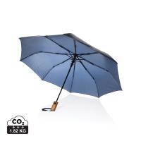 Kaycey 21" AWARE&trade; RPET Acacia wood mini auto open umbrella