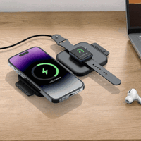 Noir Duo wireless charger - folding magnetic Magsafe charging station