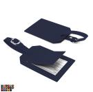 Capri Leather Rectangular Luggage Tag with Security Flap