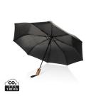 Kaycey 21" AWARE&trade; RPET Acacia wood mini auto open umbrella