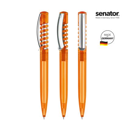 senator® New Spring Clear with metal clip push ball pen