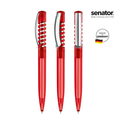 senator&reg; New Spring Clear with metal clip push ball pen
