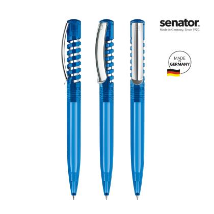 senator&reg; New Spring Clear with metal clip push ball pen