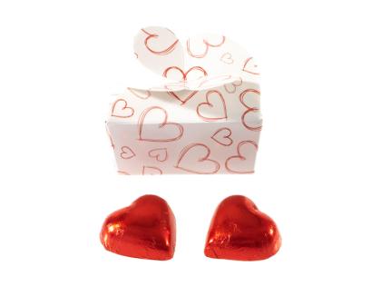 VALENTINE'S MILK CHOCOLATE SOFT CENTER RED FOIL HEART, Eco-friendly