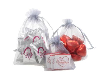 VALENTINE'S DAY ORGANZA GIFT BAGS WITH CHOCOLATES OR SWEETS, ECO-friendly