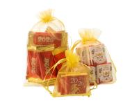 CHINESE NEW YEAR 'YEAR OF THE HORSE' 2026 ORGANZA GIFT BAGS WITH CHOCOLATES OR SWEETS, ECO-friendly