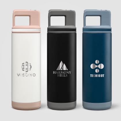 Grosche Alpine Stainless Steel Removable Straw Flip n' Sip Bottle &ndash; 590 ml