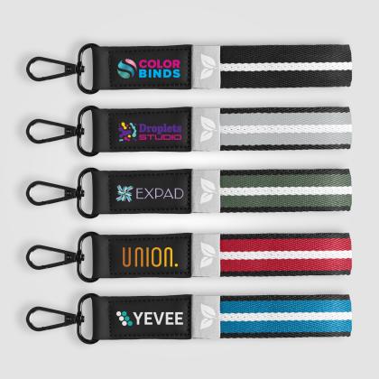 Newport rPET Woven Chevron Snap Trigger Keychain - 19  x 2.5 cm