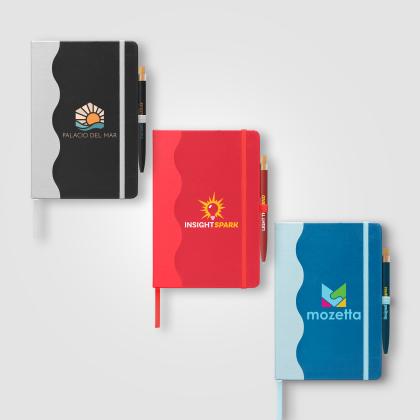 Grete Recycled Wave Pattern Journal Pen Set - A5