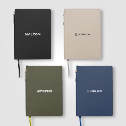 Malm&ouml; Recycled Soft Cover Extended Journal  Pen Set &ndash; A5