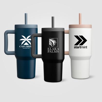 Grosche Aspen Stainless Steel Triple-Wall Insulated Straw Mug &ndash; 945 ml