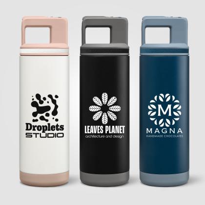 Grosche Alpine Stainless Steel Removable Straw Flip n' Sip Bottle &ndash; 590 ml