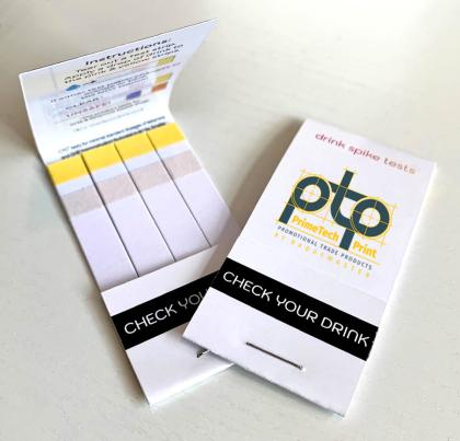 Police Approved PTP Check Your Drink Matchbook Promotional Bulk Order