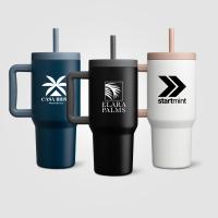 Grosche Aspen Stainless Steel Triple-Wall Insulated Straw Mug &ndash; 945 ml