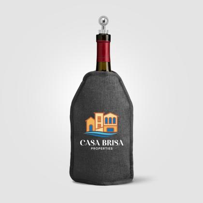 Nest Recycled Polyester Heathered Wine Bottle Cooler &ndash; 16.3 x 22.5 cm