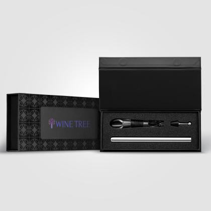 Neve Recycled Stainless Steel Wine Chiller Set & Gift Box  - 2 pcs