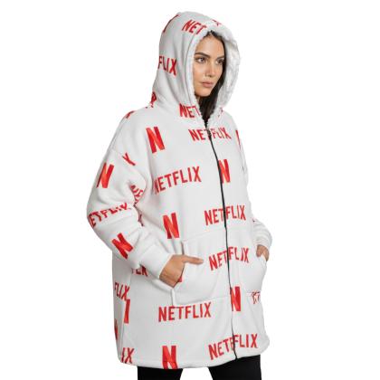 Custom Printed Sherpa-Lined Oversized Zipped Hoodie