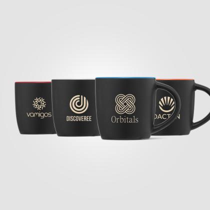 Zanzibar - 355 ml Matte Black Ceramic Mug with ColourPop