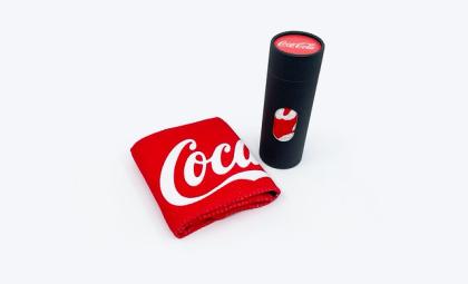 DORMI TRIFOLD MICROFIBRE PRINTED GOLF TOWEL PRESENTED IN PRINTED BLACK CARD TUBE