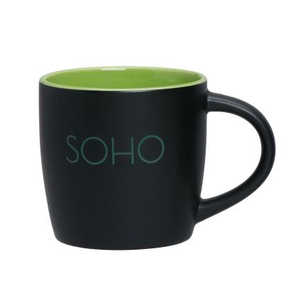 SOHO Matt Black/Lime Green Ceramic Mug