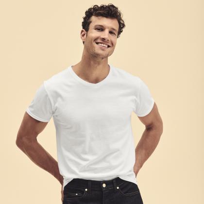 Iconic V-Neck Adult White T-Shirt - WHITE