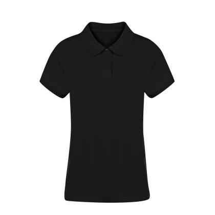 Koupan Women Colour Polo Shirt - BLACK