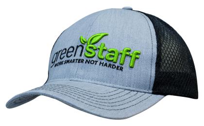 Light Brushed Poly Cotton Marle Cap with Honeycomb Mesh Back