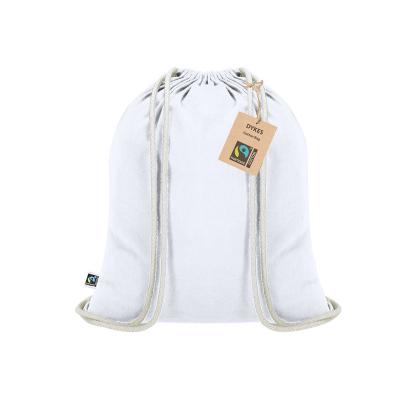 Dykes Fairtrade Drawstring Bag - WHITE