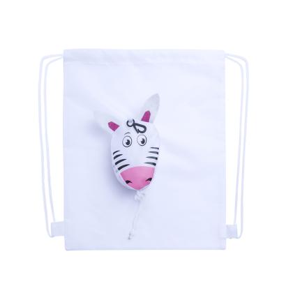 Kissa Foldable Drawstring Bag - WHITE