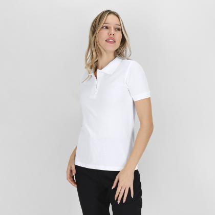 WPS180 Women White Polo Shirt "keya" - WHITE
