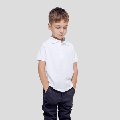 YPS180 Kids White Polo Shirt "keya" - WHITE