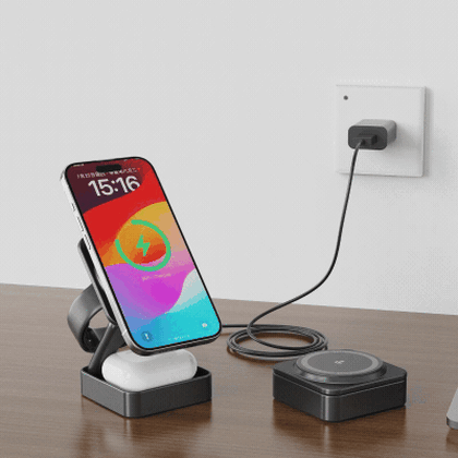 Noir  - Z Pro 3 in 1 wireless charger